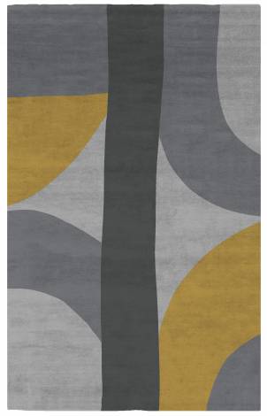 Judy Ross Hand-Knotted Custom Wool Eclipse Rug grey/dark grey/charcoal/fog